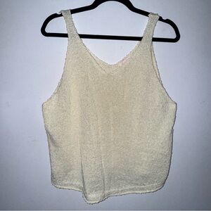 Pink Lily Cruising Through Cream Textured Sweater Tank size XL